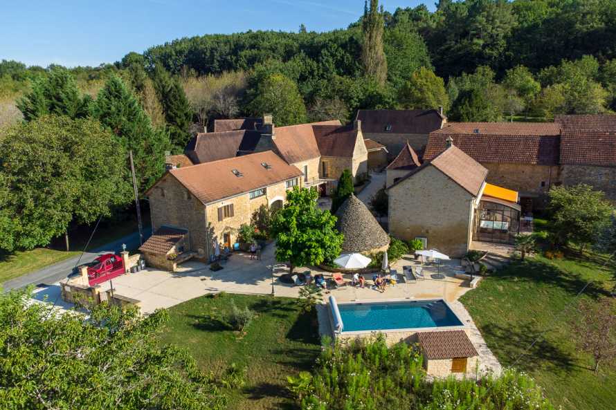 Vue aérienne chambre d'hotes Sarlat